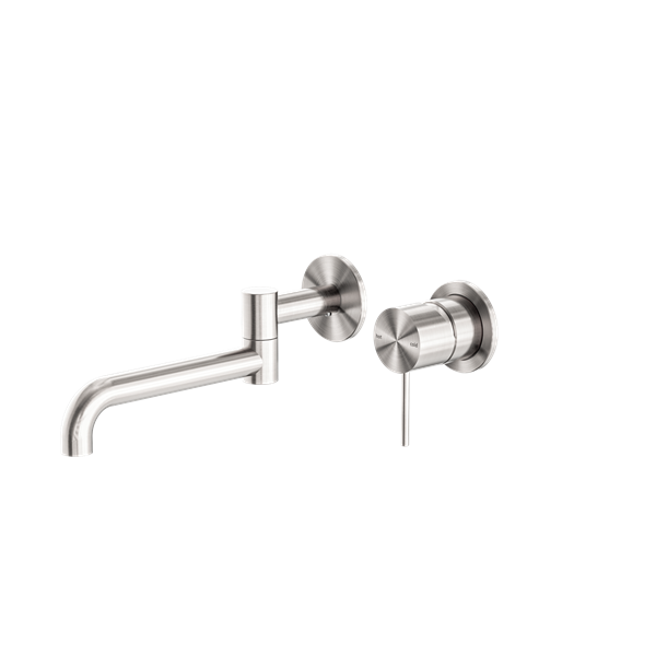 Nero Mecca Wall/Basin Bath Mixer Swivel Spout - Brushed Nickel