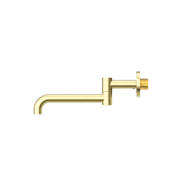 Nero Mecca Wall Mounted Swivel Basin/Bath Spout 225MM - Brushed Gold