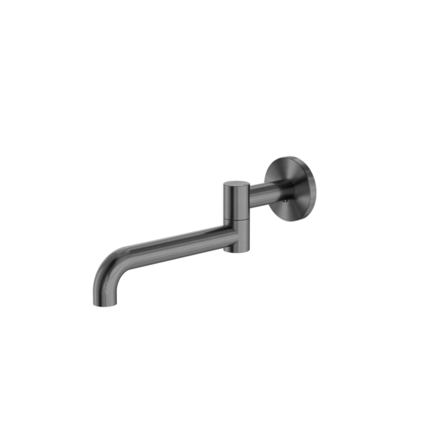 Nero Mecca Wall Mounted Swivel Basin/Bath Spout 225MM - Gunmetal