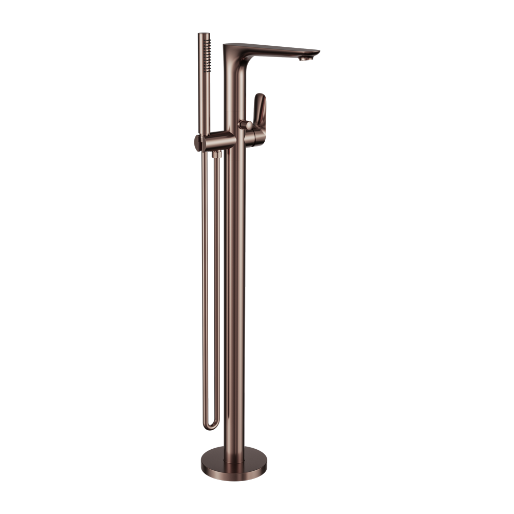 Nero Bianca Freestanding Bath Mixer with Handshower - Brushed Bronze