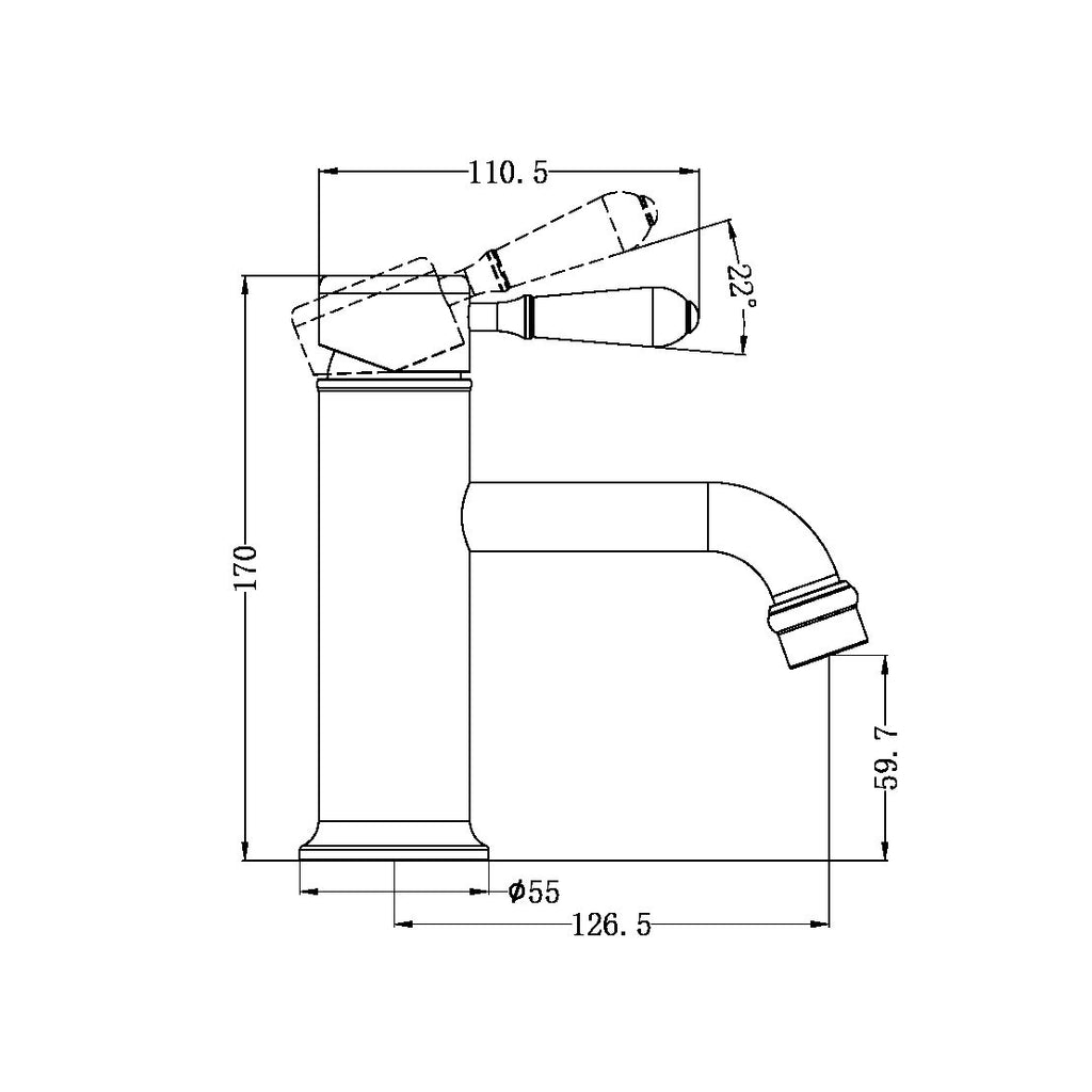 Nero York Straight Basin Mixer - Chrome