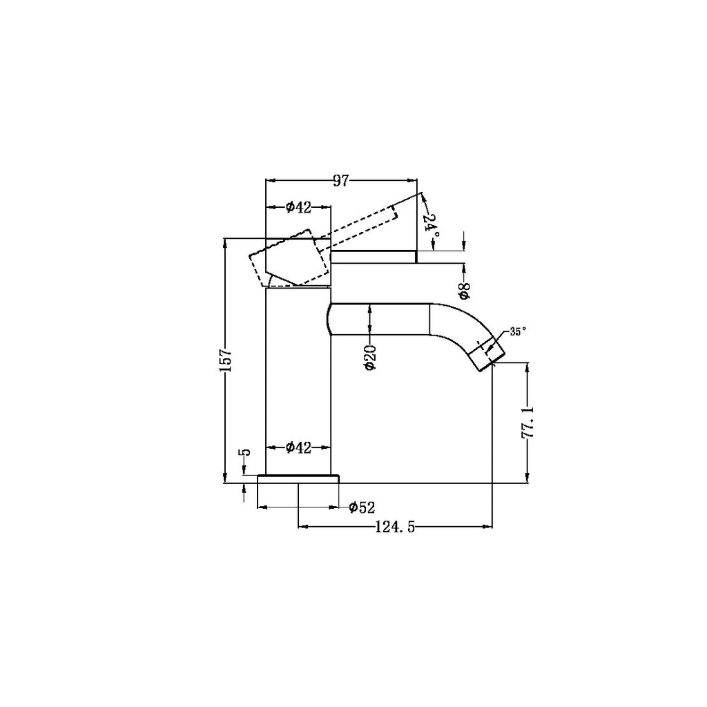 Nero ZEN SS316L Basin Mixer - Graphite