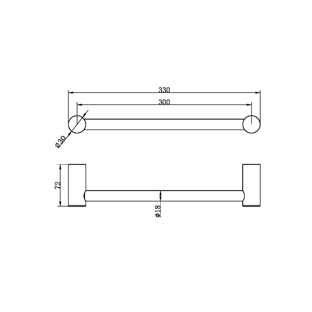 Nero ZEN SS316L Hand Towel Rail - Brushed Gold