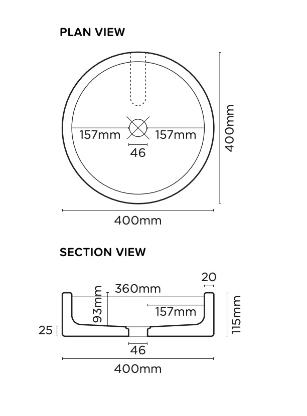 Nood Co Bowl Basin Two-Tone Surface Mount - Musk