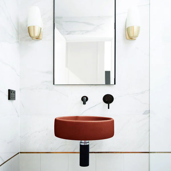 Nood Co Bowl Basin Wall Hung - Clay