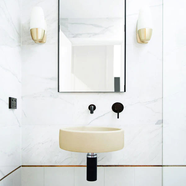 Nood Co Bowl Basin Wall Hung - Custard
