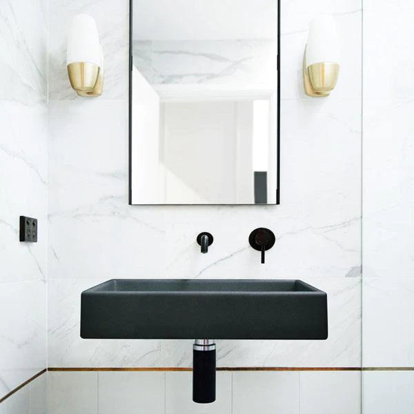 Nood Co Box Basin Wall Hung - Charcoal