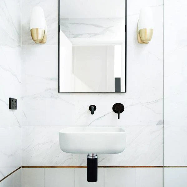 Nood Co Cube Basin Wall Hung - Ivory