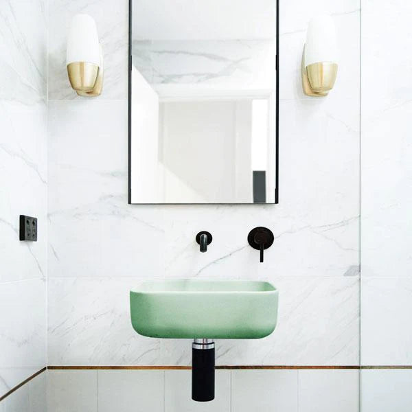 Nood Co Cube Basin Wall Hung - Mint