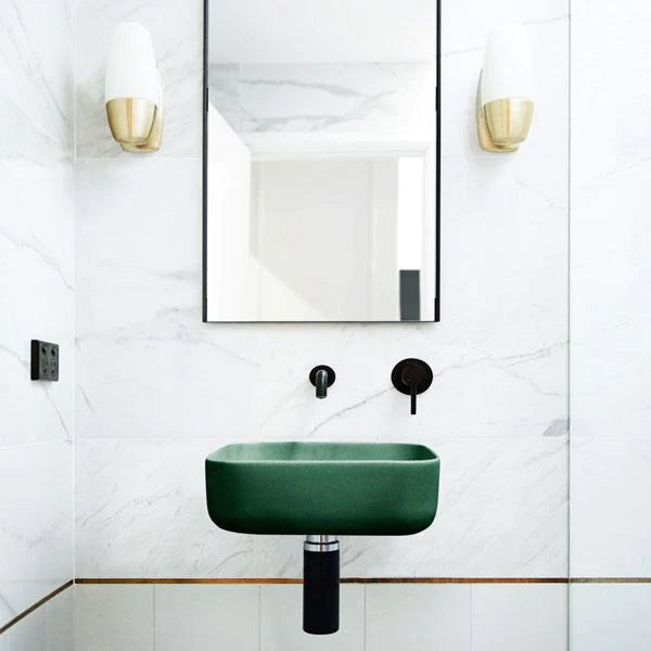 Nood Co Cube Basin Wall Hung - Teal