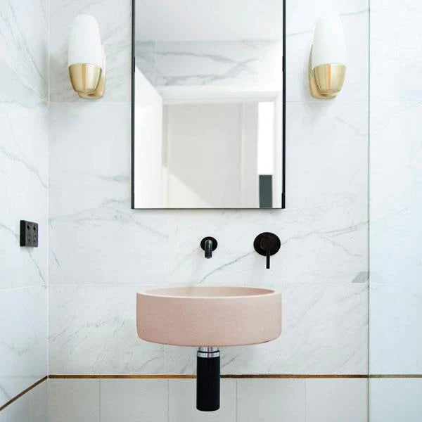 Nood Co Hoop Basin Wall Hung - Blush Pink