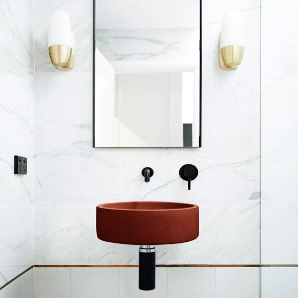 Nood Co Hoop Basin Wall Hung - Clay