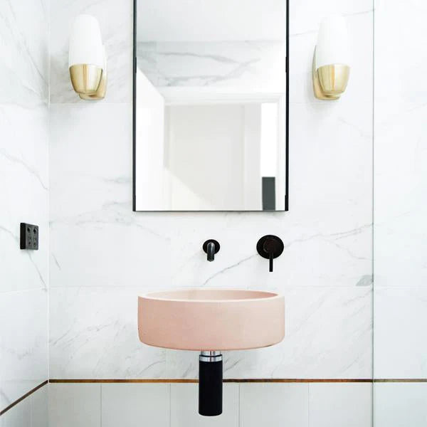 Nood Co Hoop Basin Wall Hung - Pastel Peach