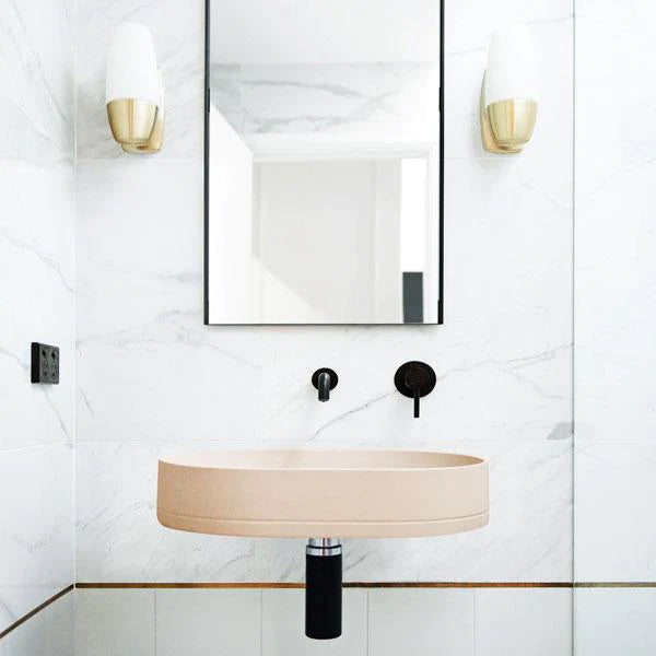 Nood Co Pill Basin Wall Hung - Pastel Peach