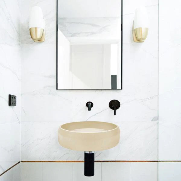 Nood Co Prism Circle Basin Wall Hung - Custard