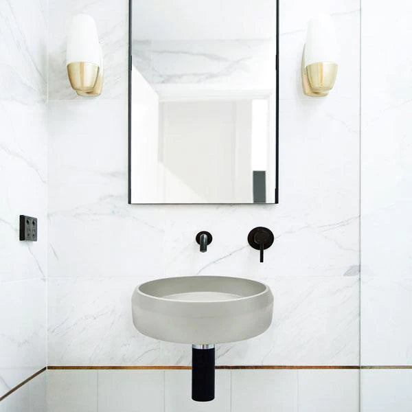 Nood Co Prism Circle Basin Wall Hung - Sky Grey