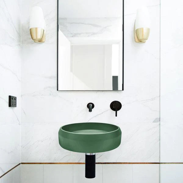 Nood Co Prism Circle Basin Wall Hung - Teal
