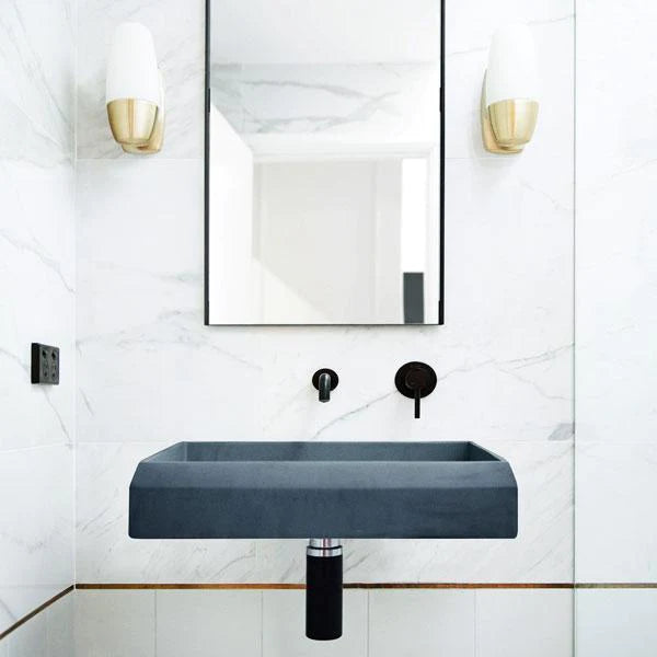 Nood Co Prism Rectangle Basin Wall Hung - Copan Blue