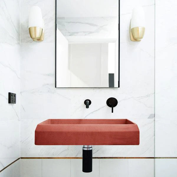 Nood Co Prism Rectangle Basin Wall Hung - Musk