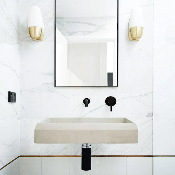 Nood Co Prism Rectangle Basin Wall Hung - Sand