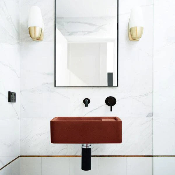 Nood Co Shelf 01 Basin Wall Hung - Clay