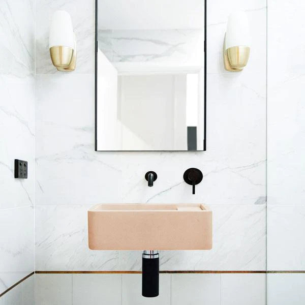 Nood Co Shelf 01 Basin Wall Hung - Pastel Peach