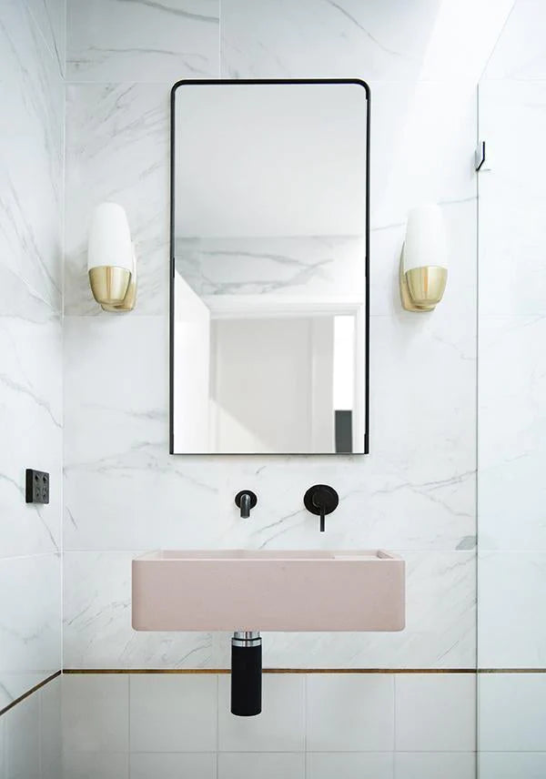 Nood Co Shelf 02 Basin Wall Hung - Blush Pink