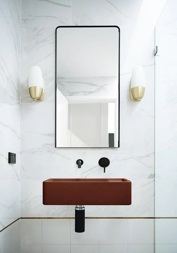 Nood Co Shelf 02 Basin Wall Hung - Clay