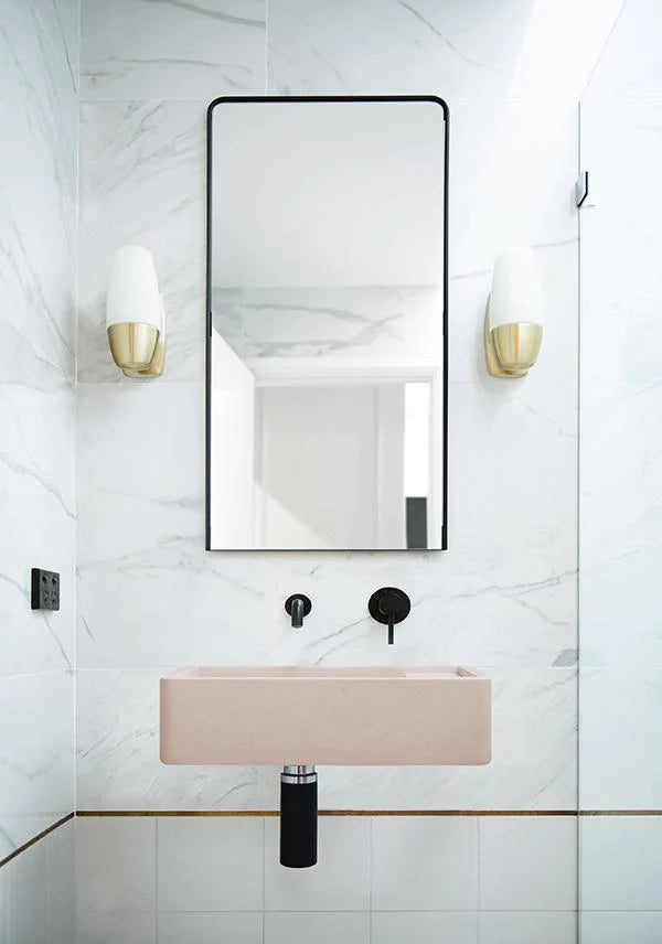 Nood Co Shelf 02 Basin Wall Hung - Pastel Peach