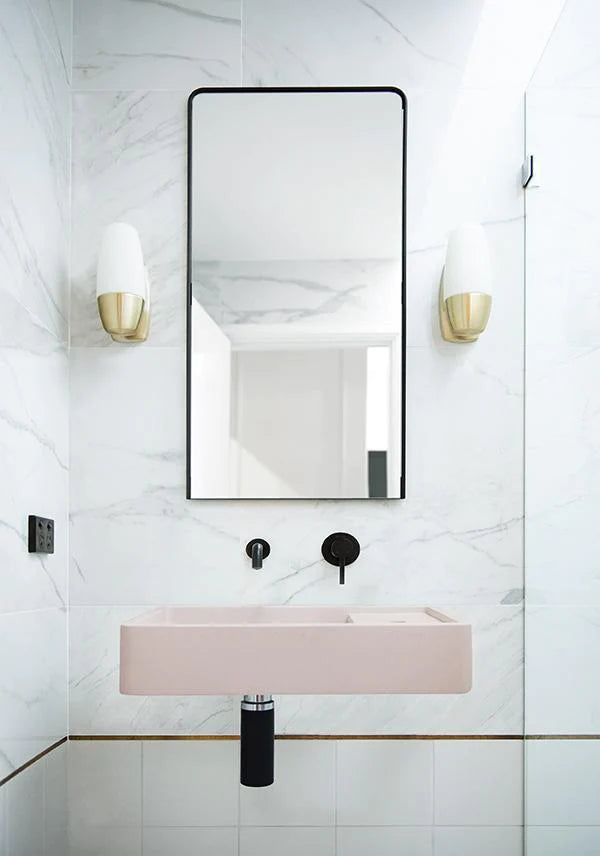 Nood Co Shelf 03 Basin Wall Hung - Blush Pink