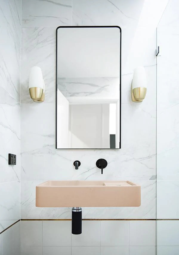 Nood Co Shelf 03 Basin Wall Hung - Pastel Peach