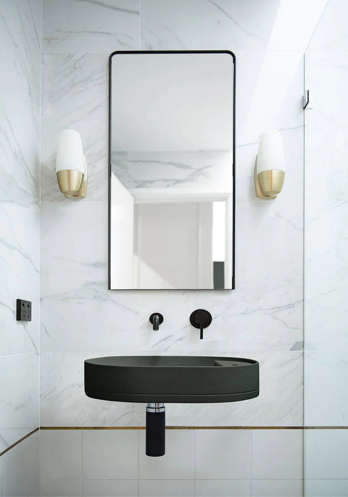 Nood Co Shelf Oval Basin Wall Hung - Charcoal