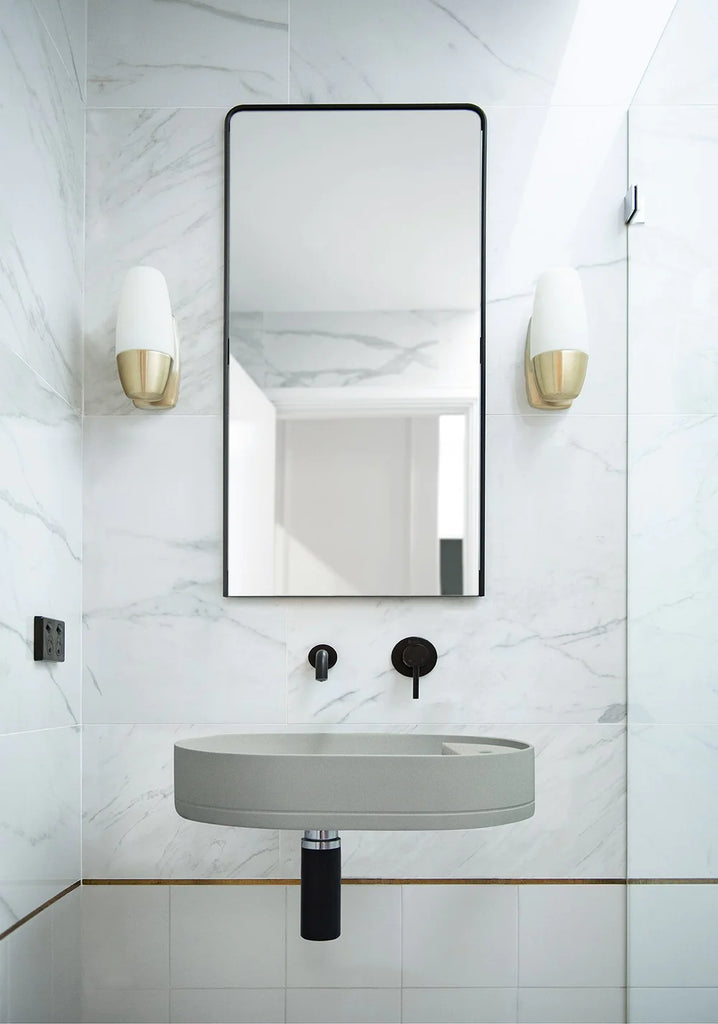 Nood Co Shelf Oval Basin Wall Hung - Sky Grey