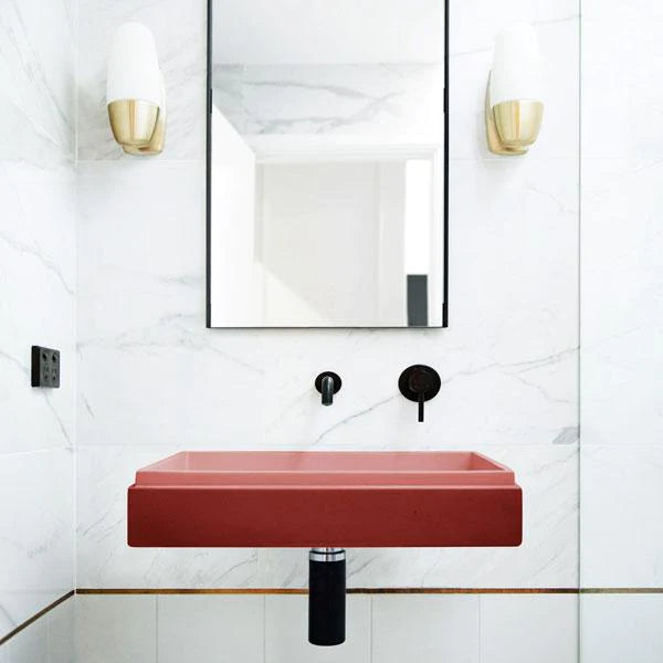 Nood Co Stepp Rectangle Basin Wall Hung - Musk