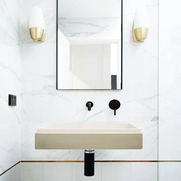 Nood Co Stepp Rectangle Basin Wall Hung - Sand