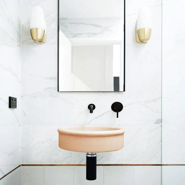 Nood Co Tubb Basin Wall Hung - Pastel Peach