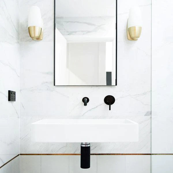 Nood Co Vesl Rectangle Basin Wall Hung - Ivory