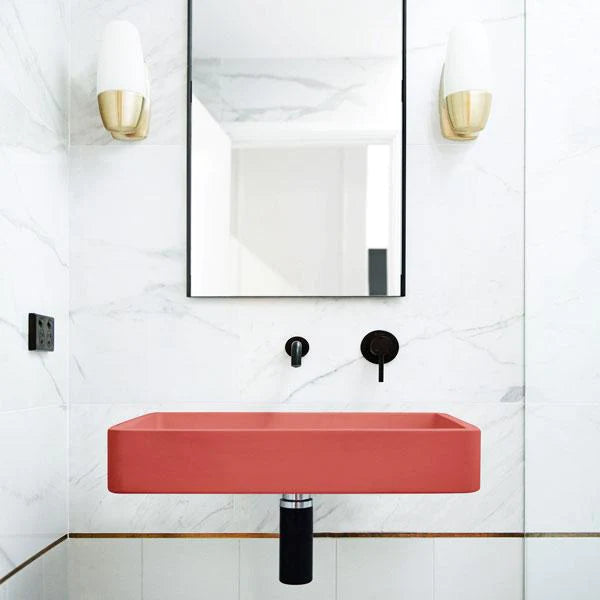 Nood Co Vesl Rectangle Basin Wall Hung - Musk