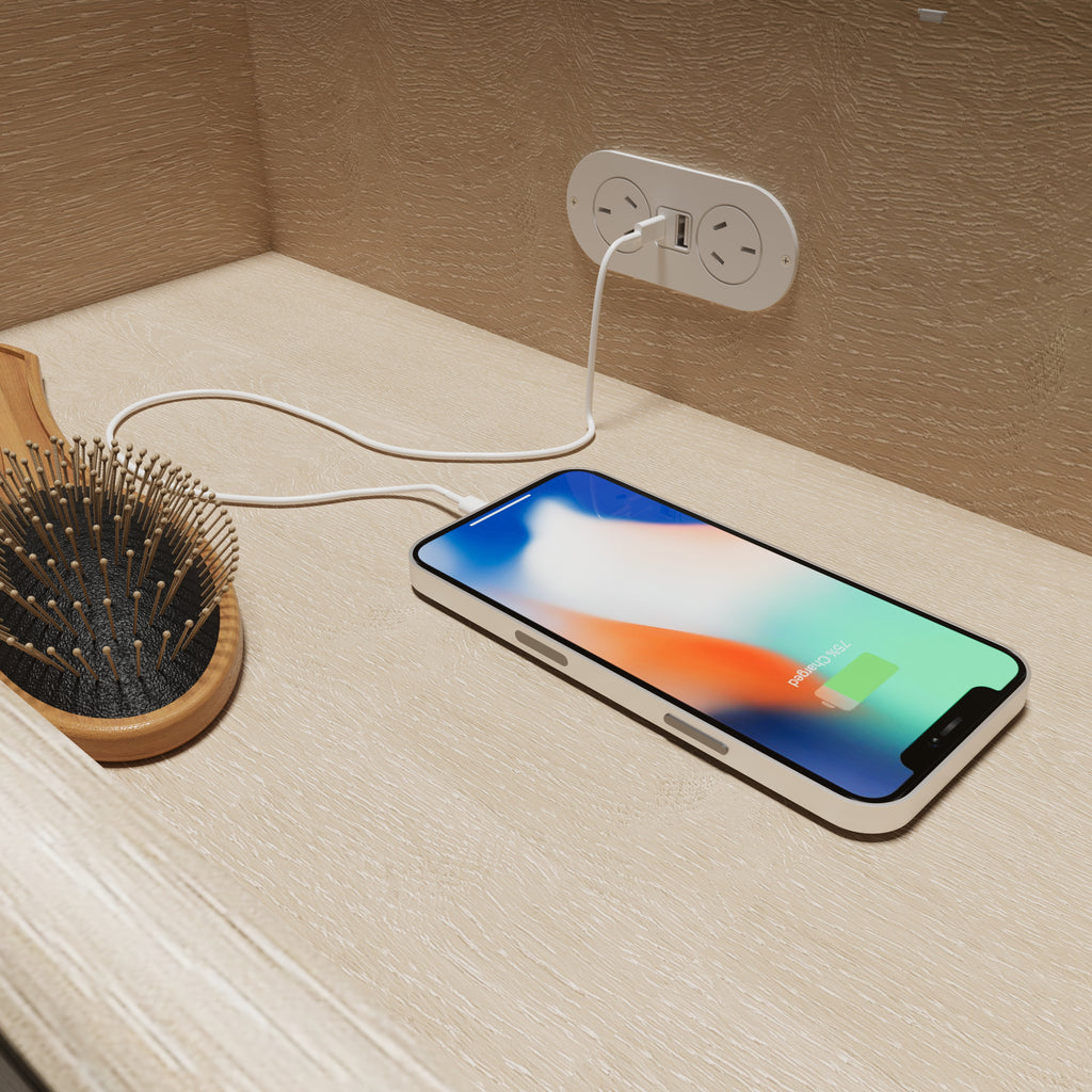 In Drawer Power Point Round White