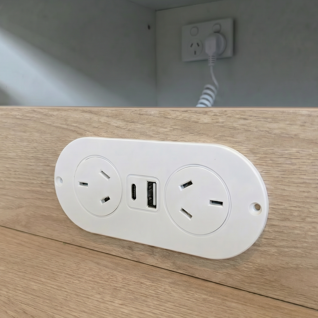 In Drawer Power Point Round White