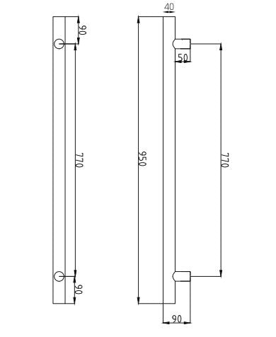 Radiant Heating Vertical Round Bars 12V Heated Towel Rails Light Gold