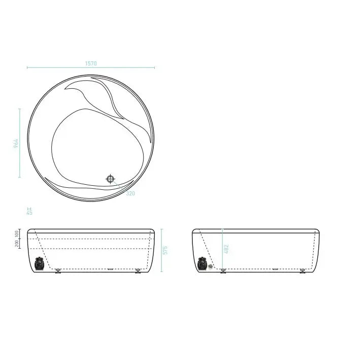 Decina Orion Freestanding Dolce Vita Bath 16 Jets 1570mm