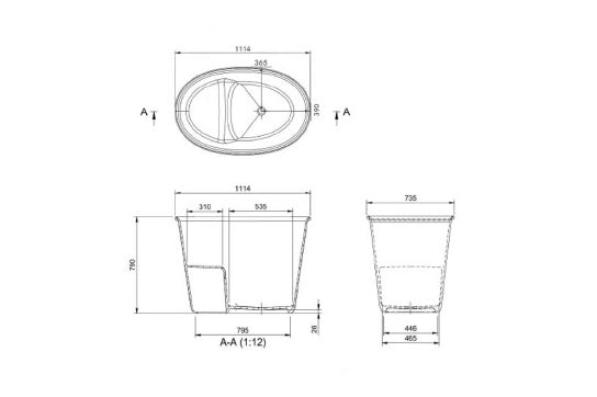 Turner Hastings Onwa 111 x 74 TitanCast Bath