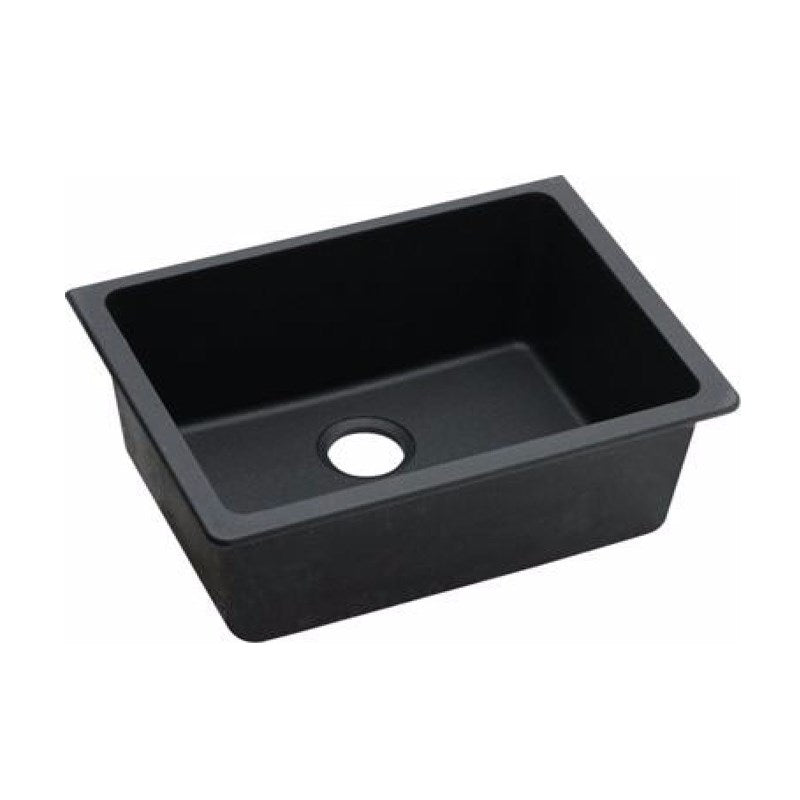 Granite Single Bowl Kitchen Sink 635x469x241mm - Black