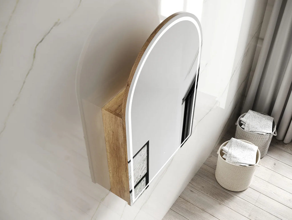 Otti Archie LED Shaving Cabinet - Natural Oak