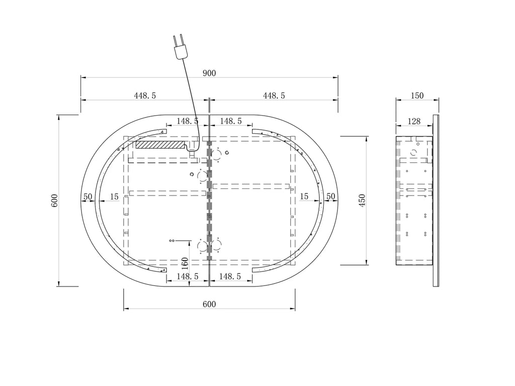 Otti Bondi LED Shaving Cabinet - Matte White