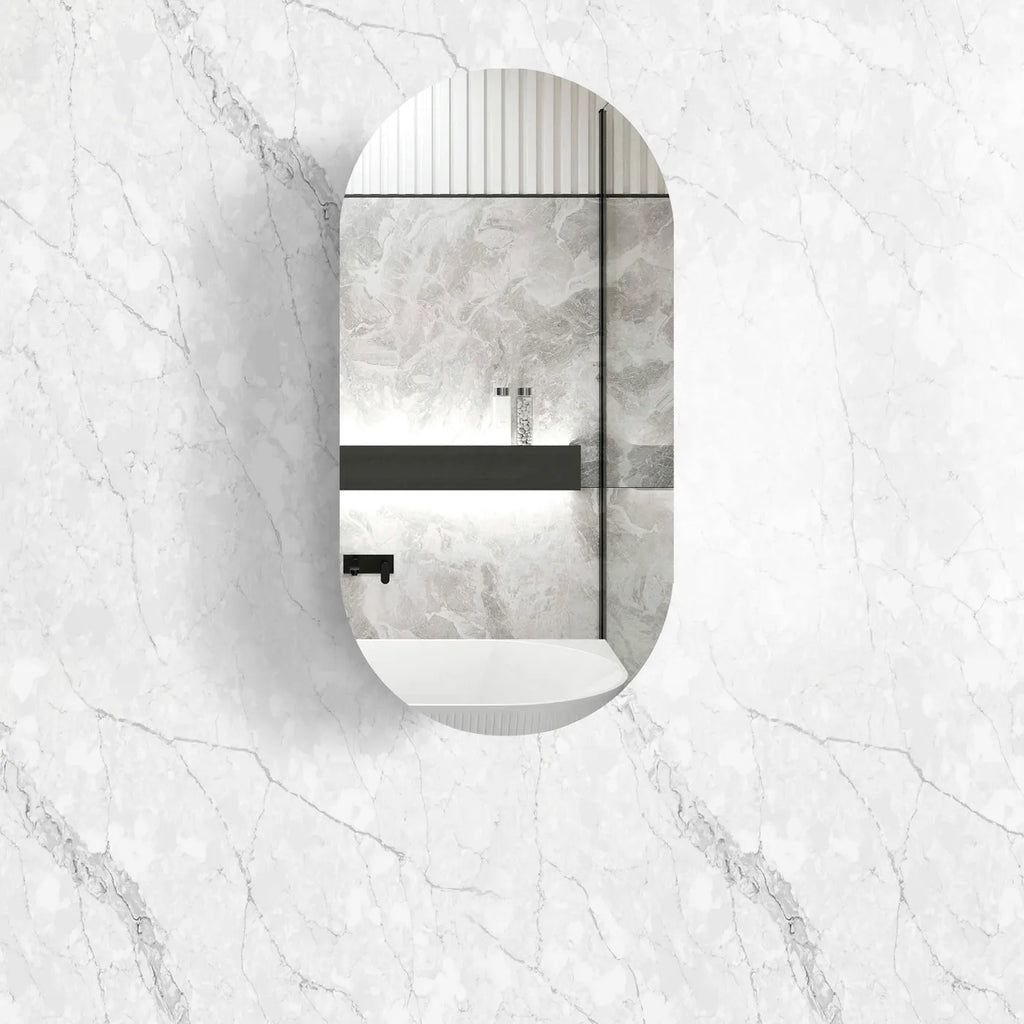 Otti NOOSA Pill Shape Shaving Cabinet - Black Oak