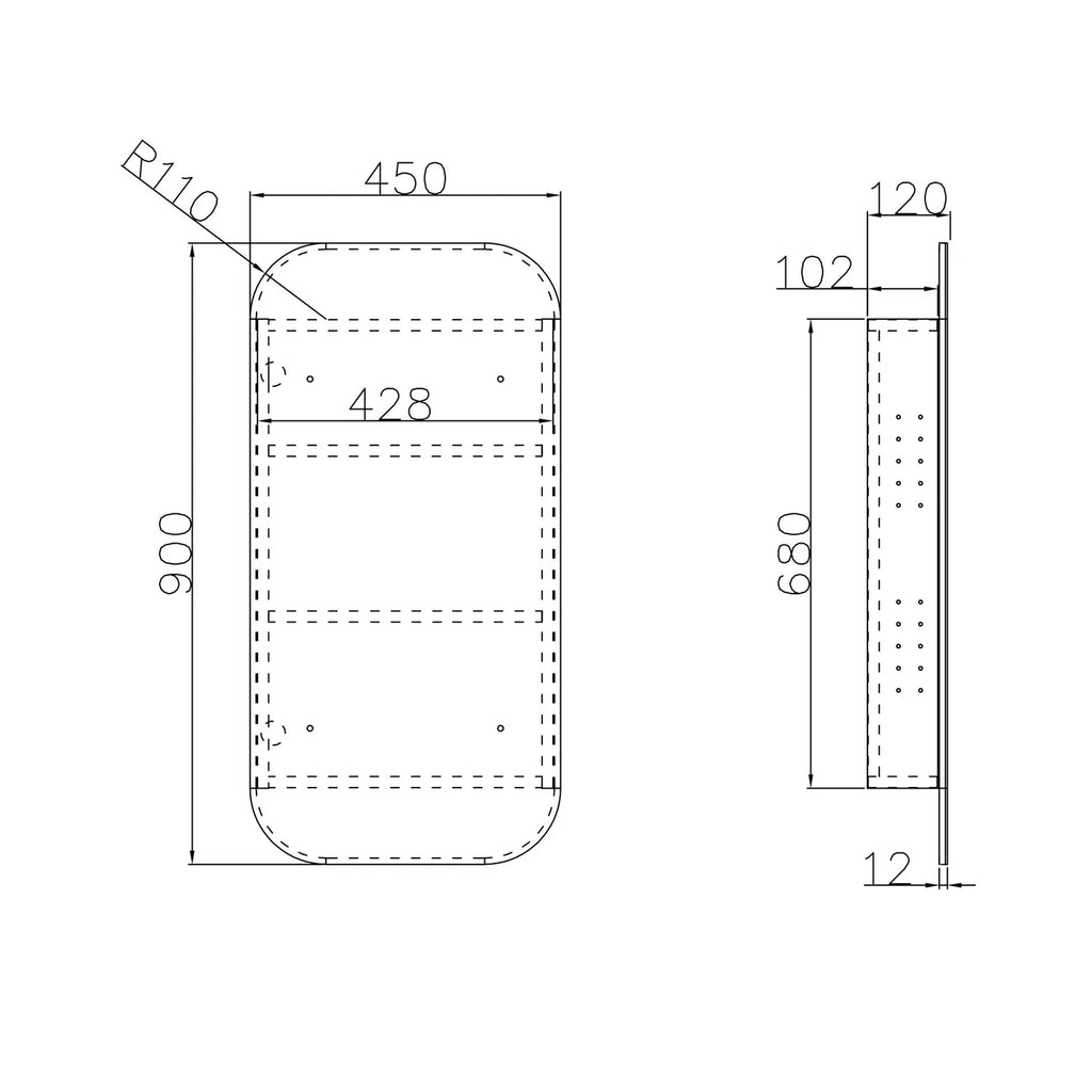 Otti Newport Shaving Cabinet - Natural Oak