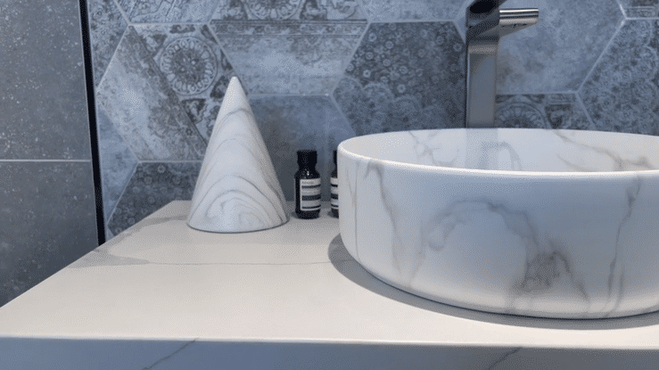 Otti Radius Round Basin 360 X 360 Mm Marble Look Matte