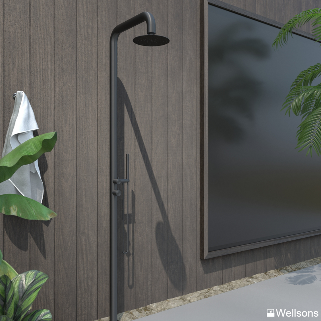 Elle Freestanding Outdoor Shower 316 Stainless Steel - Matte Black